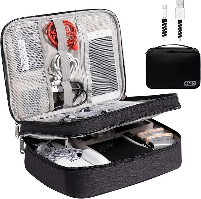Portable Digital Storage Bag for USB Cables Travel Organizer