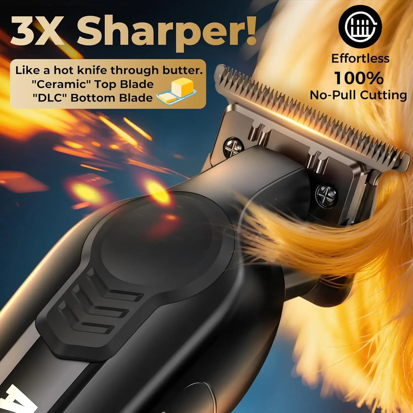 Professional Men's Hair Trimmer With Titanium Alloy Blades And Cordless