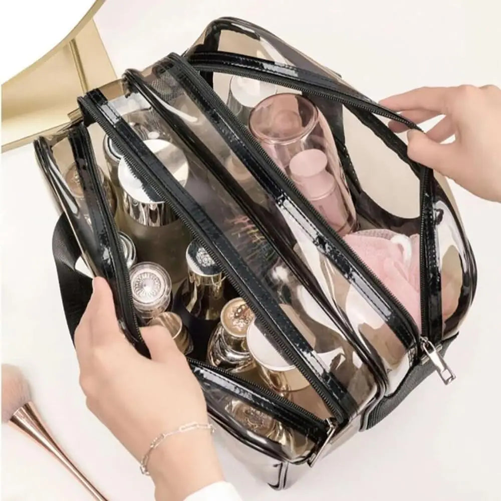 Waterproof Travel Makeup Pouch With Double Zipper TSA Organizer