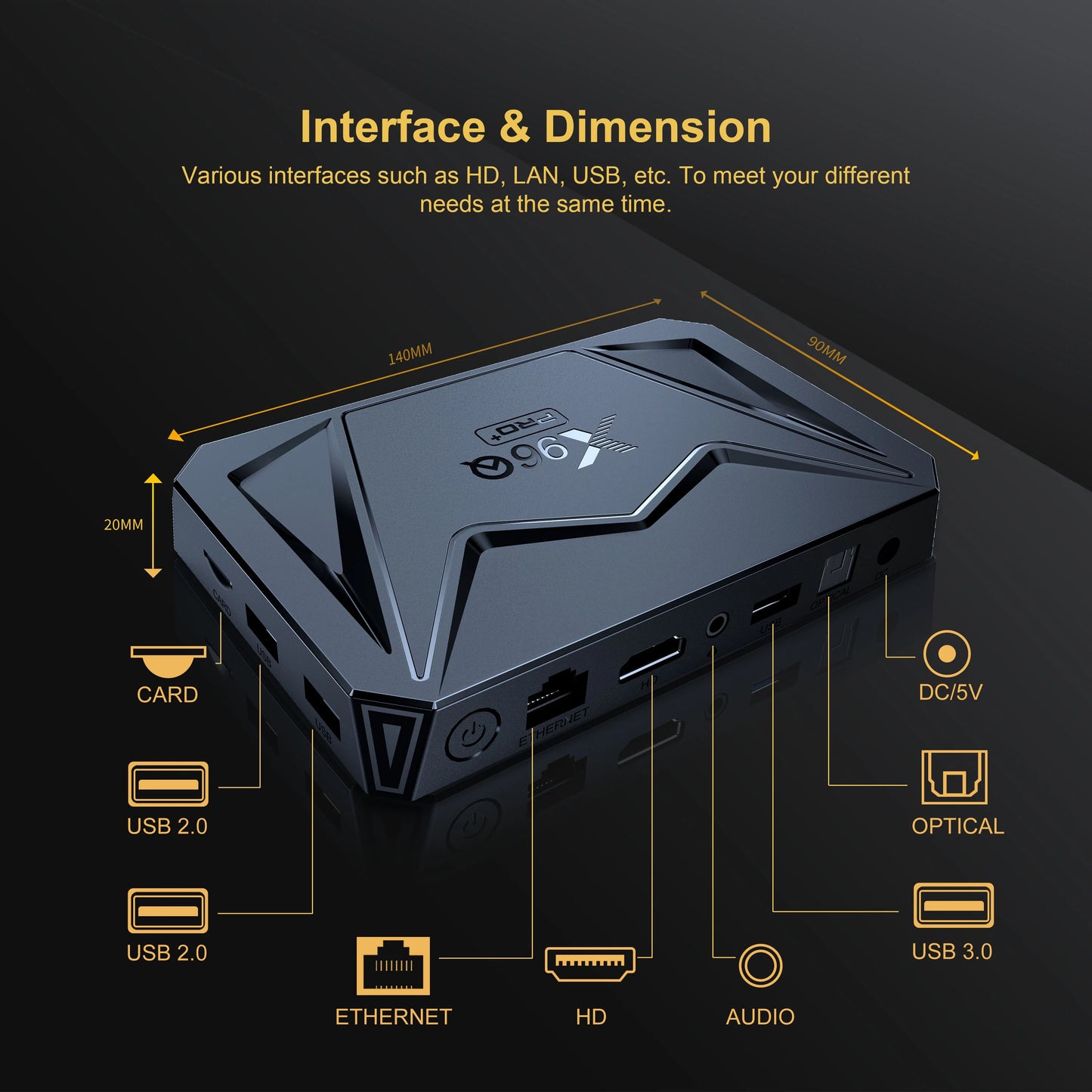 WUDUNG X96Q Pro Plus Android 14 TV Box Allwinner H728 8K WiFi6 1000M LAN