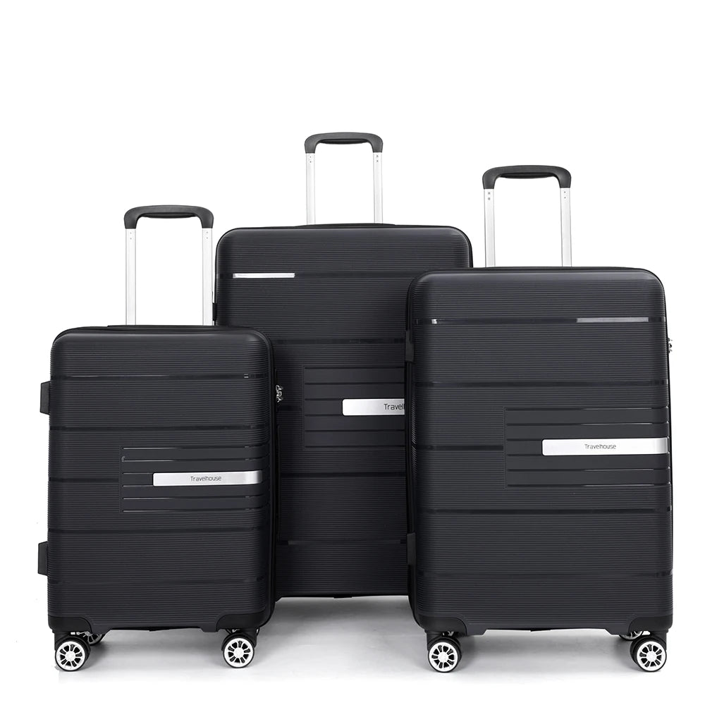 Travelhouse Hardshell Luggage Set Three Piece Spinner TSA Lock