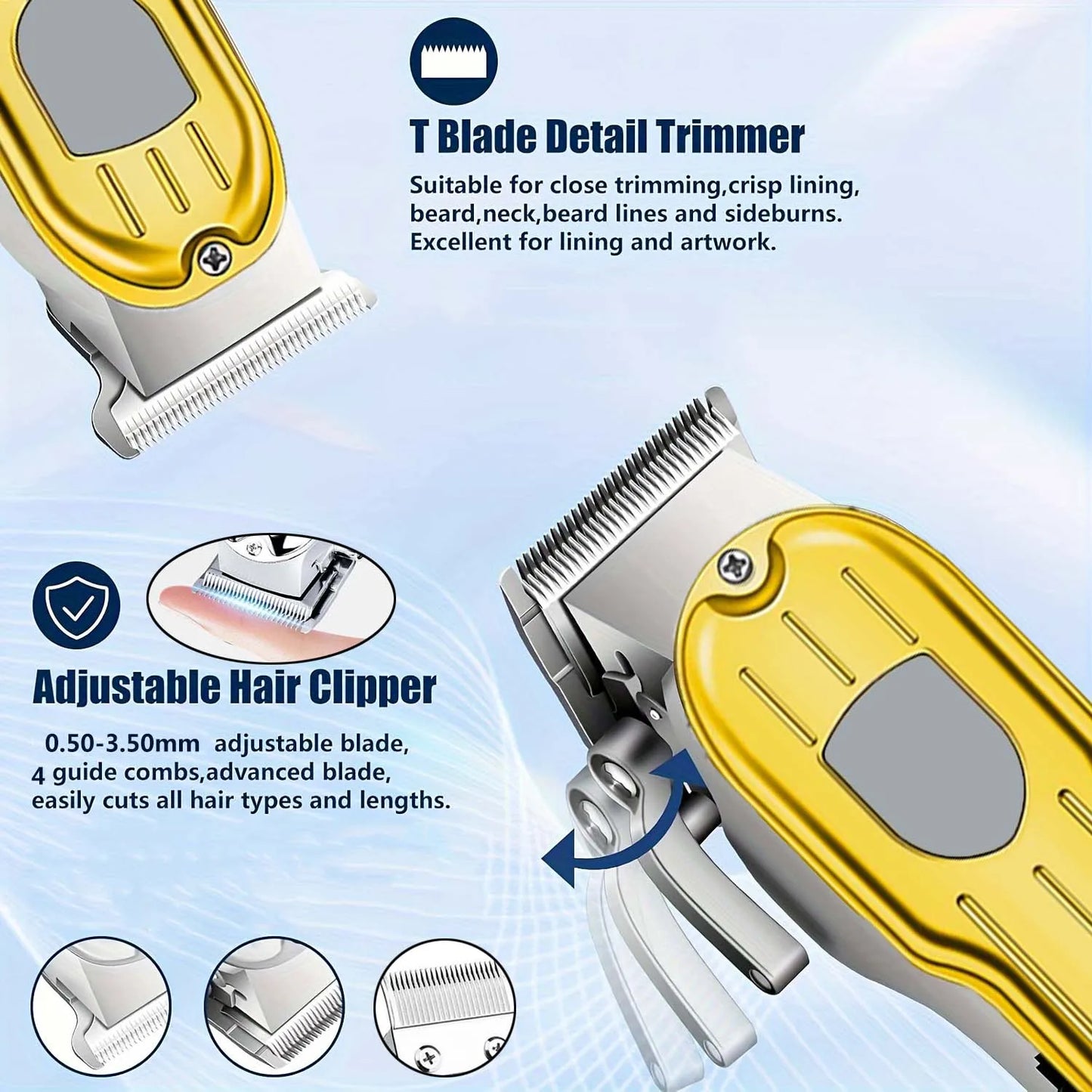 YUKU Hair Clipper Set for Men Cordless Beard Trimmer