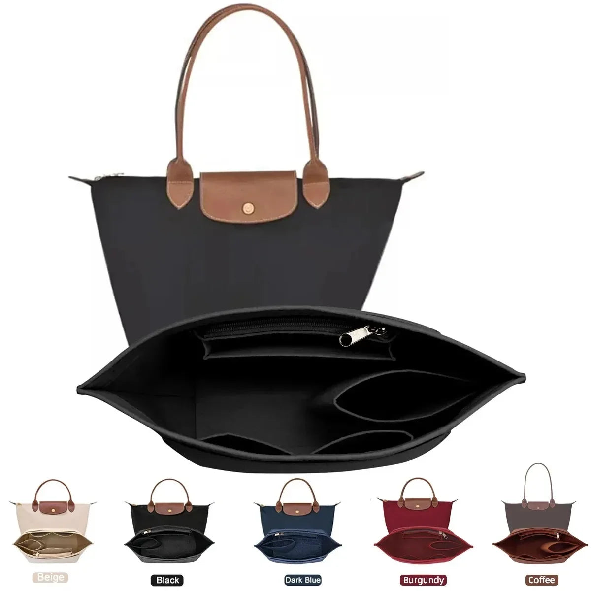 NONECN Felt Insert Bag For Longchamp Handbag Liner Organizer