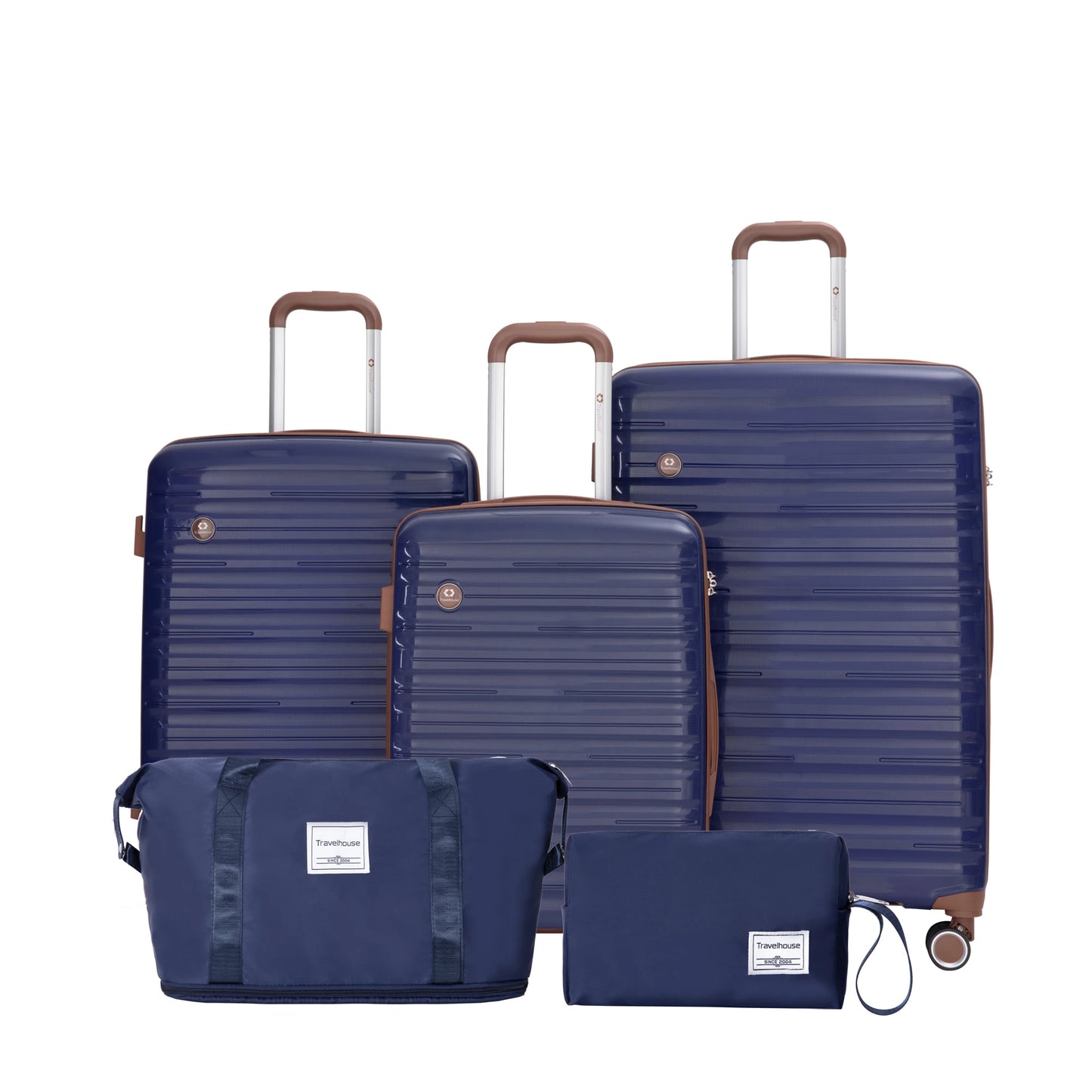 TravelhouseCN 5-Piece Luggage Set Hardcase Spinner Wheels TSA Lock