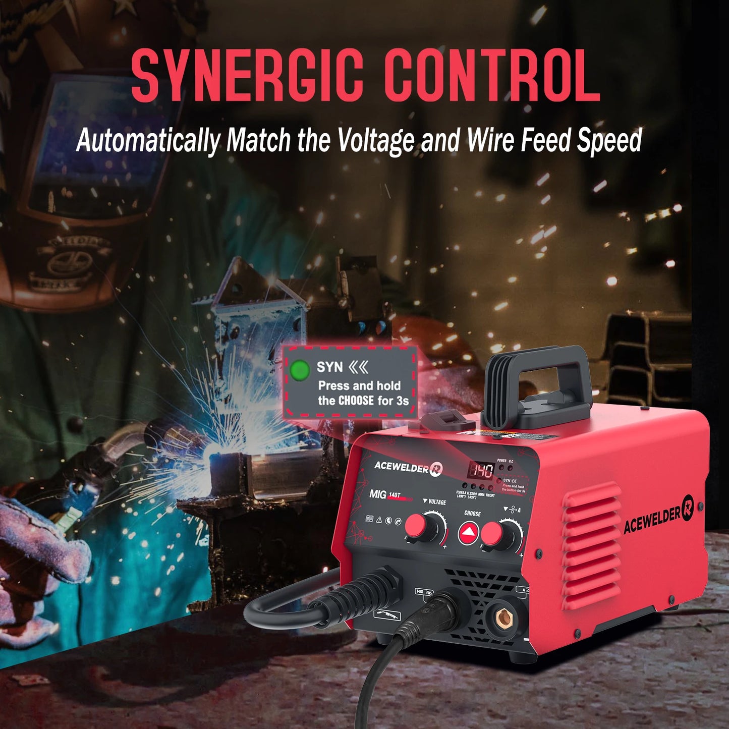 ACEWELDER 3 in 1 Welding Machine MIG ARC TIG 140A 110V IGBT