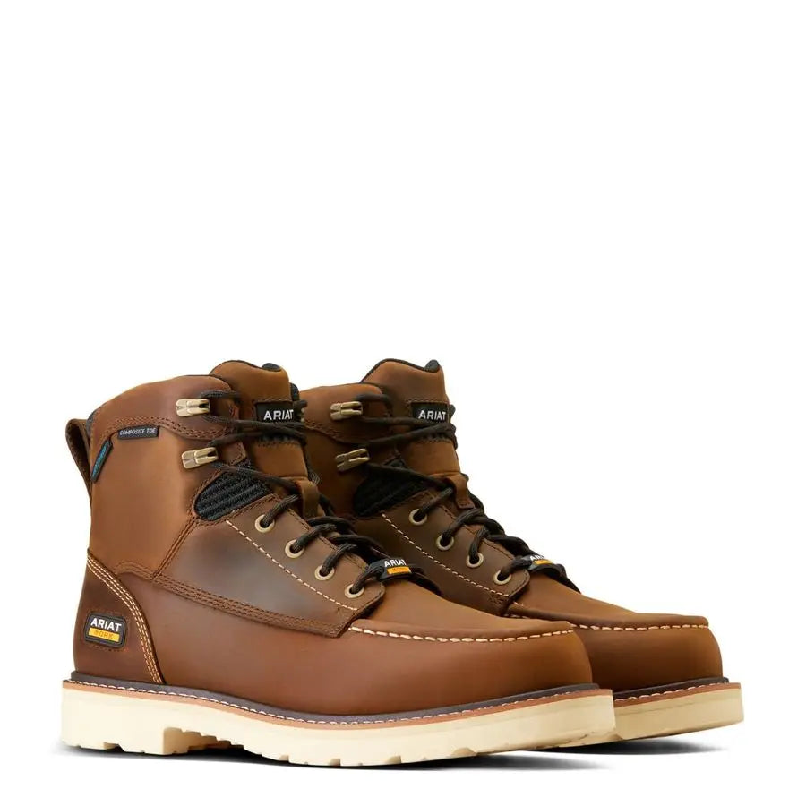 XMSJ Mens Rebar Lift 6 Waterproof Composite Toe Boot