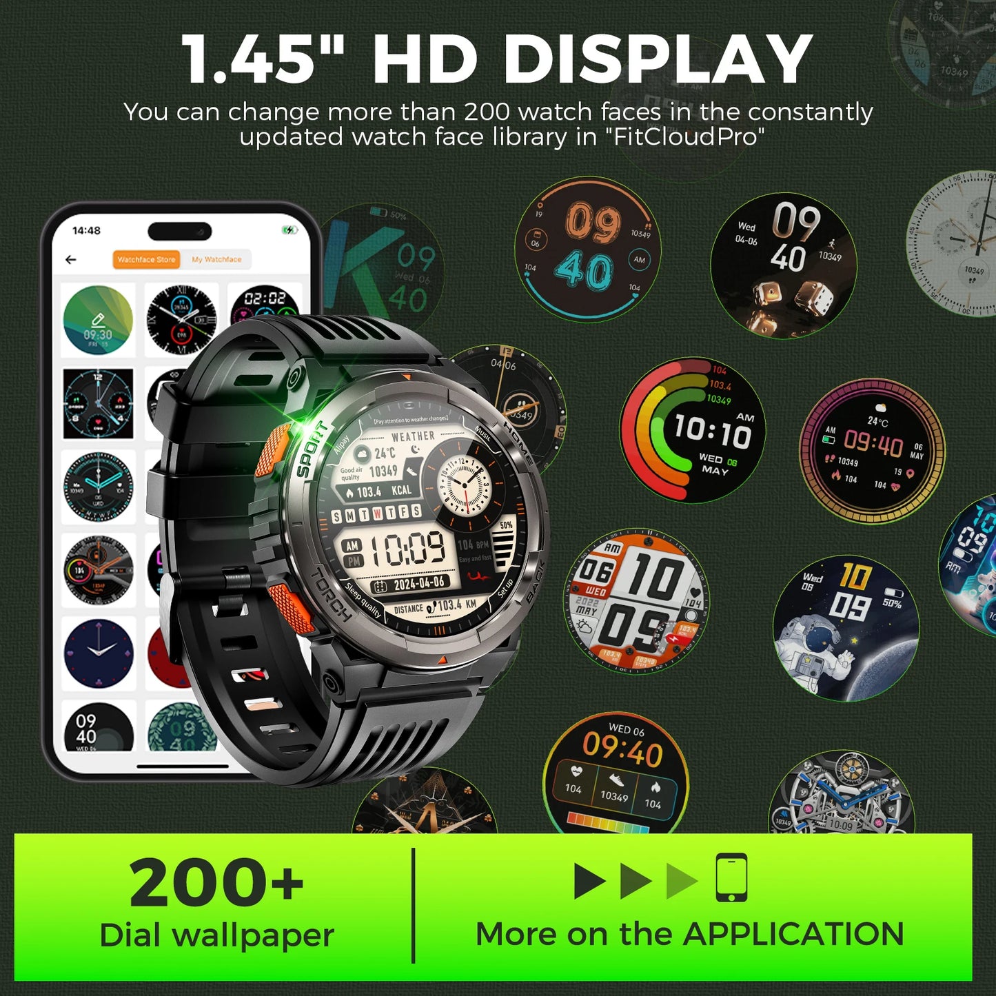 EIGIIS KE5 Smartwatch 3ATM Waterproof With Compass Altitude Barometer