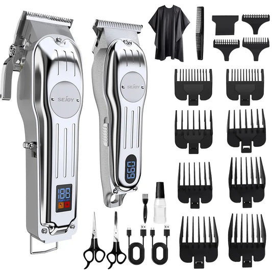 Sejoy Professional Hair Clipper Kit Cordless Trimmer Set for Men