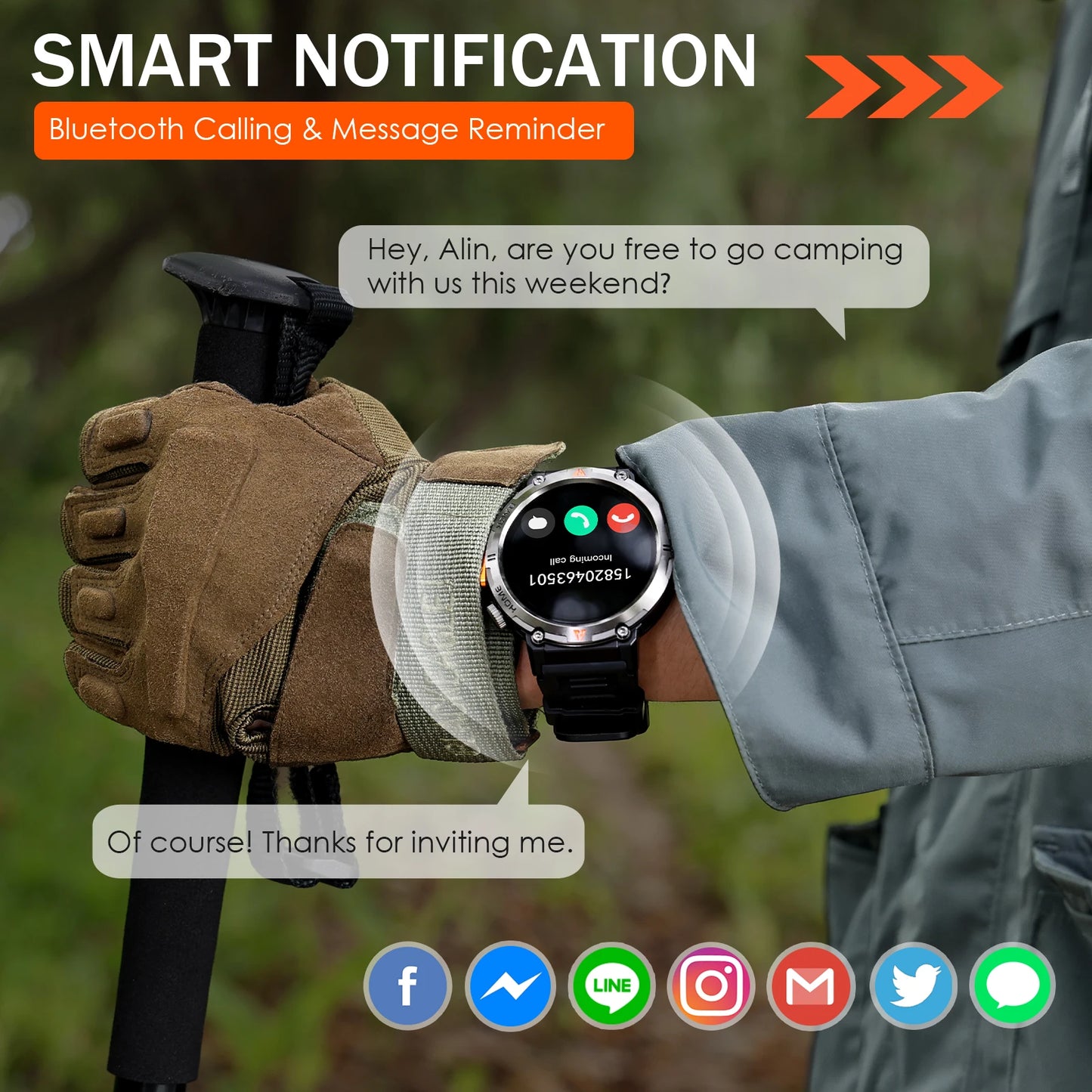 EIGIIS KE3 Smartwatch Bluetooth Call Full Touch Health Monitor