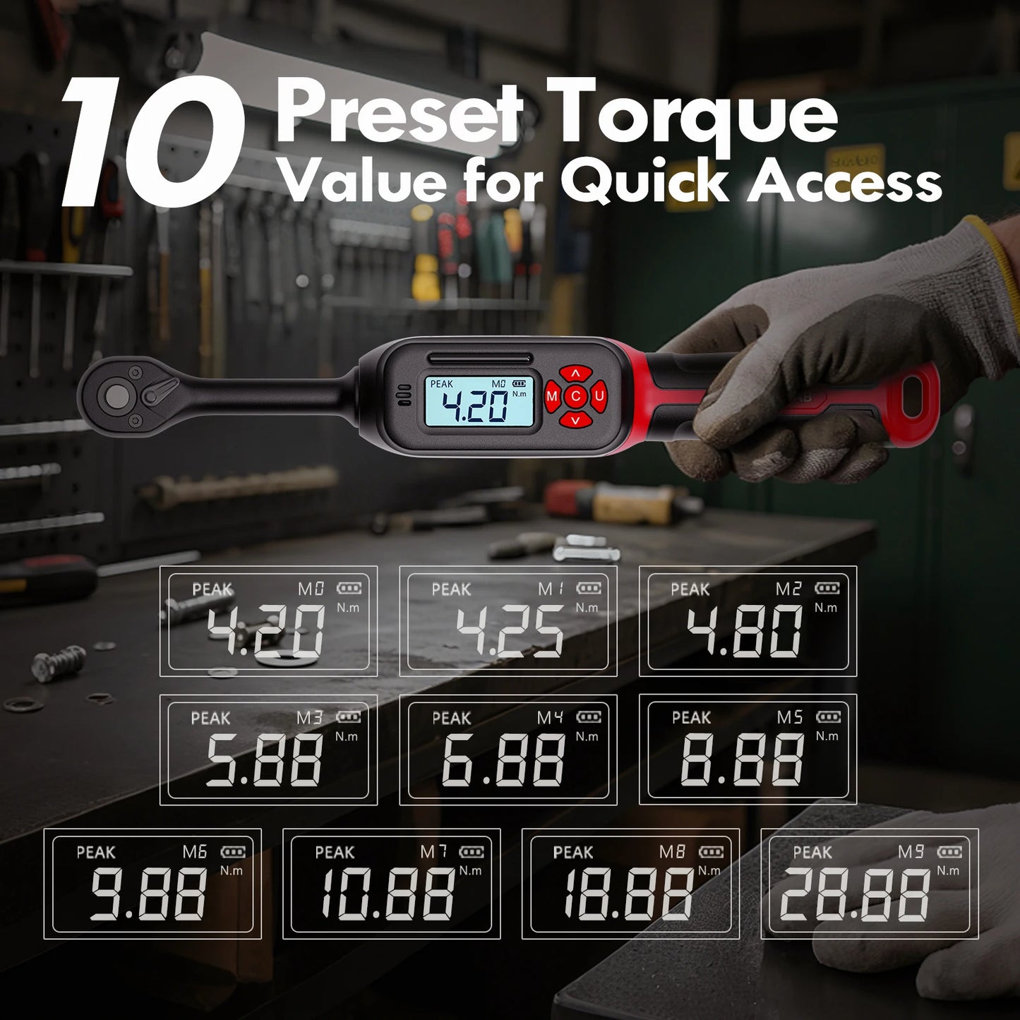 MoveCrab Digital Torque Wrench Set With Magnetic Extension Bar