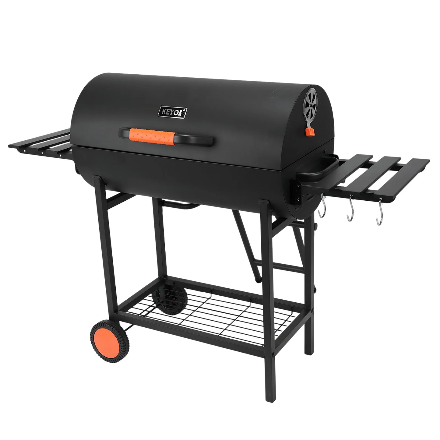 Portable Barrel Charcoal Grill For Camping And Backyard Outdoor Cooking