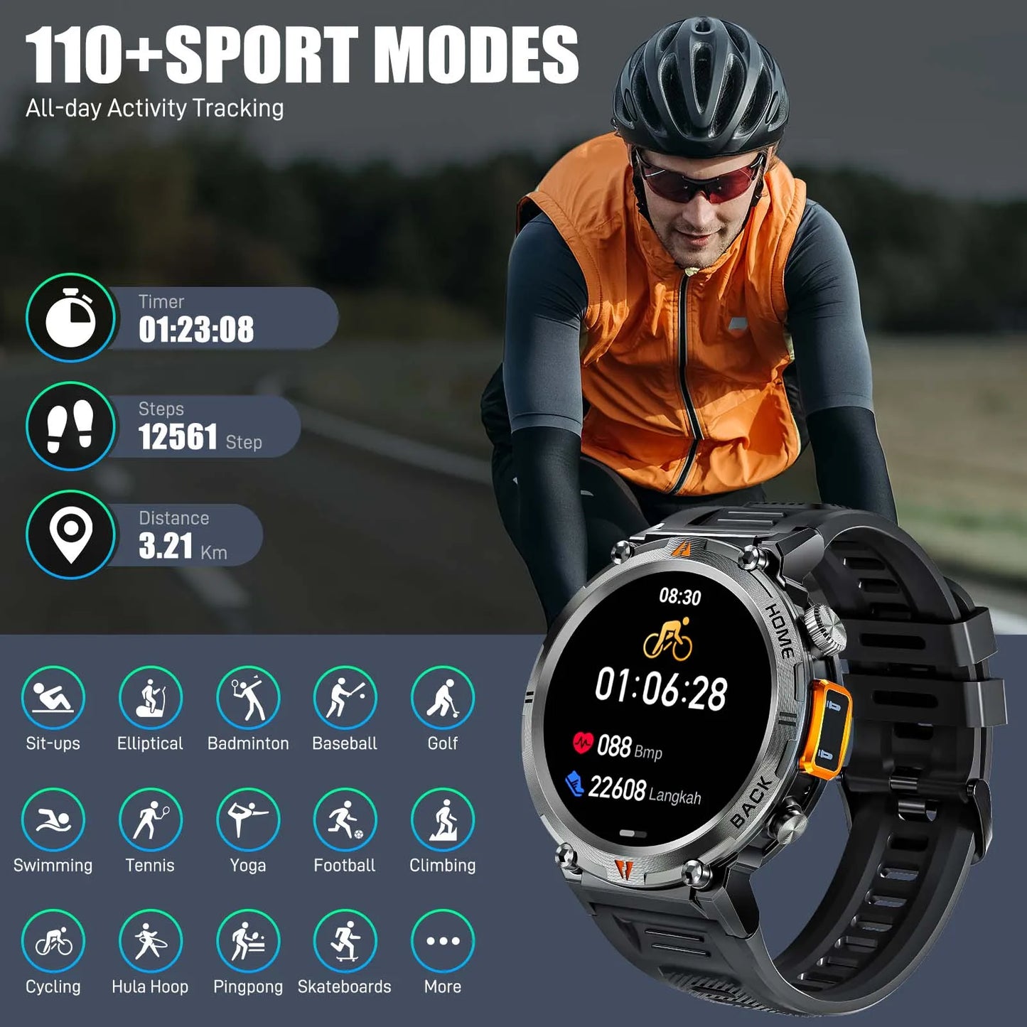 EIGIIS KE3 Smartwatch Bluetooth Call Full Touch Health Monitor