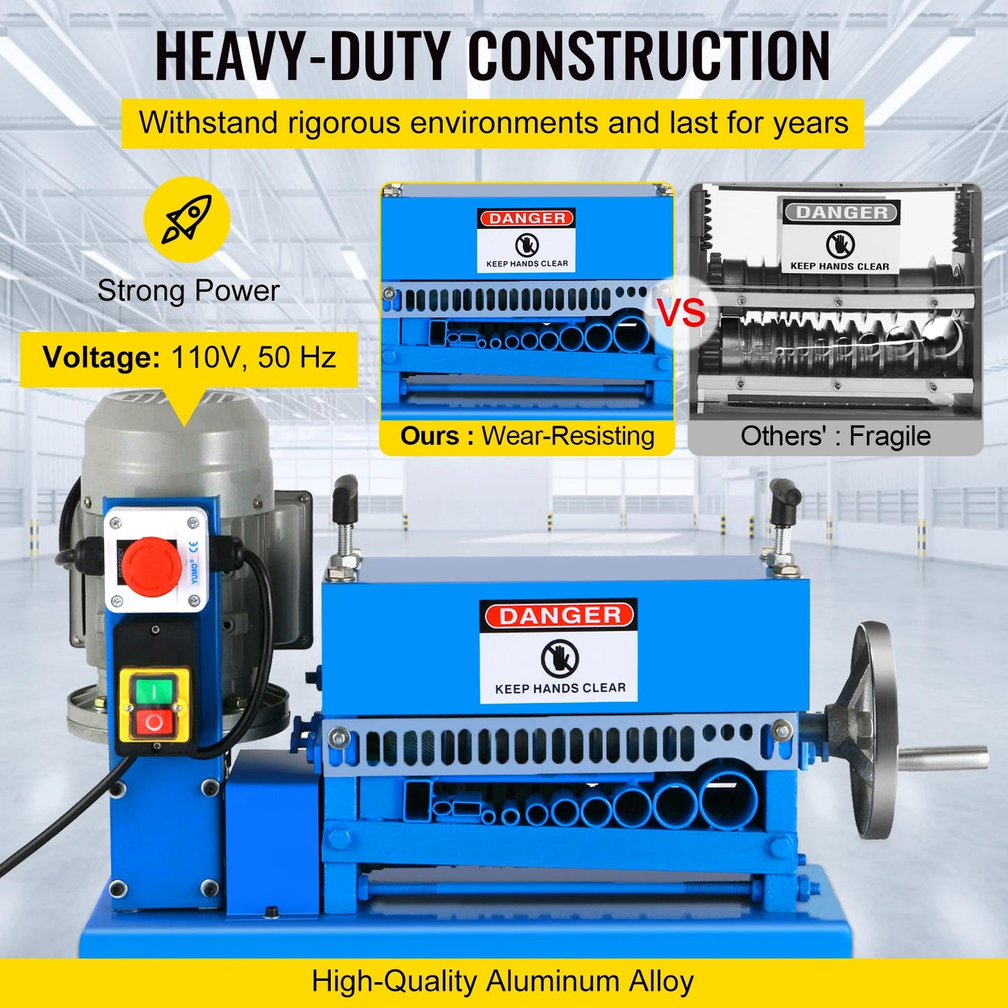SucceBuy 370W Electric Wire Stripping Machine 11 Channels 10 Blades