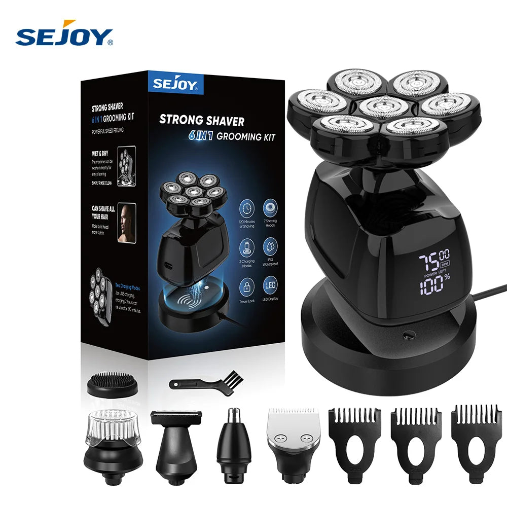 Sejoy 7D Head Shaver 6 In 1 Razor And Trimmer