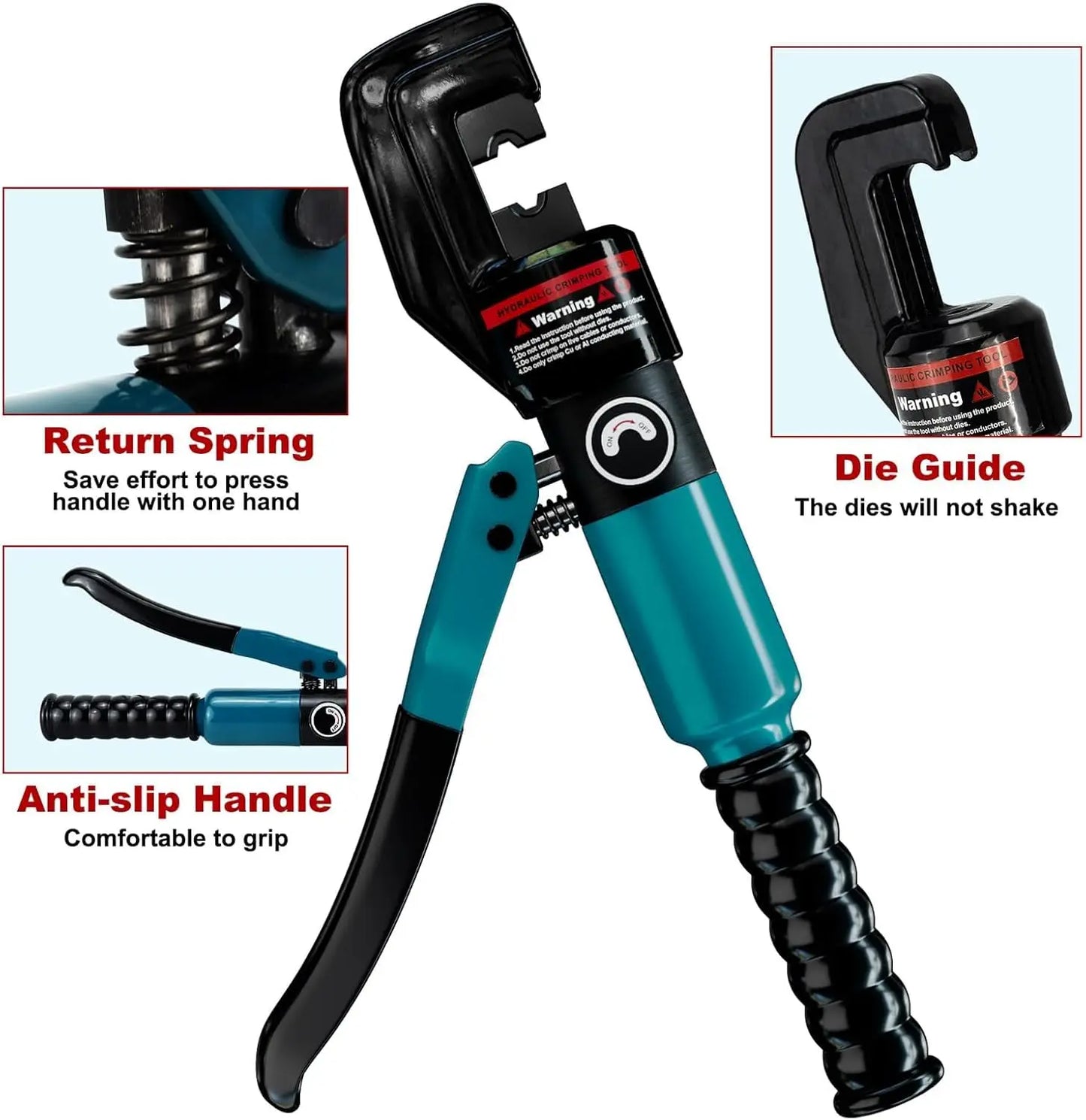 Hydraulic Crimping Tool and Cable Cutter 12 AWG to 2/0