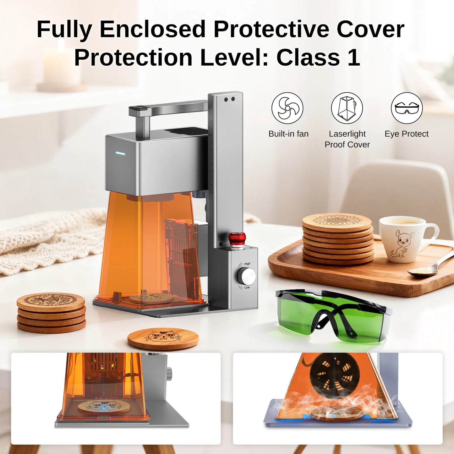 Raymoto R1 Pro Handheld Laser Engraver Air Purifier Wood Metal