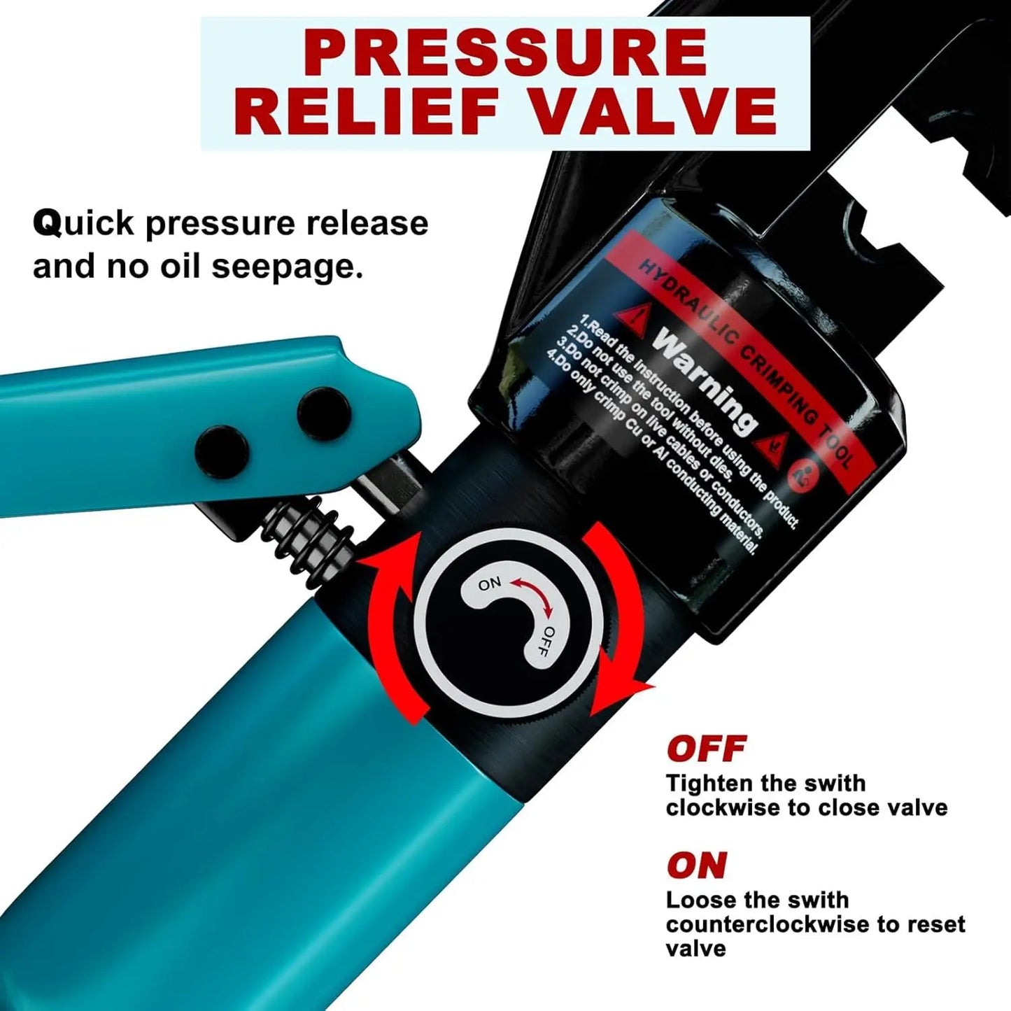 Hydraulic Crimping Tool and Cable Cutter 12 AWG to 2/0