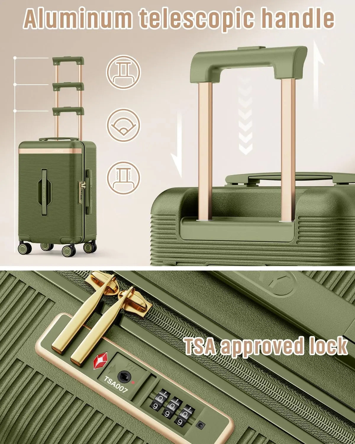 Joyway Lightweight Luggage With Cup Holder TSA Lock Spinner Wheels