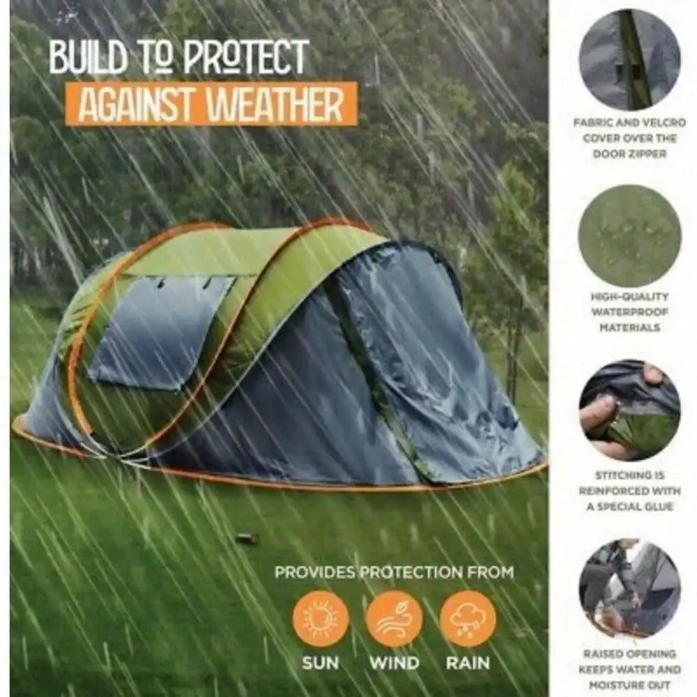 Camping Tent Pop Up Waterproof With Two Doors