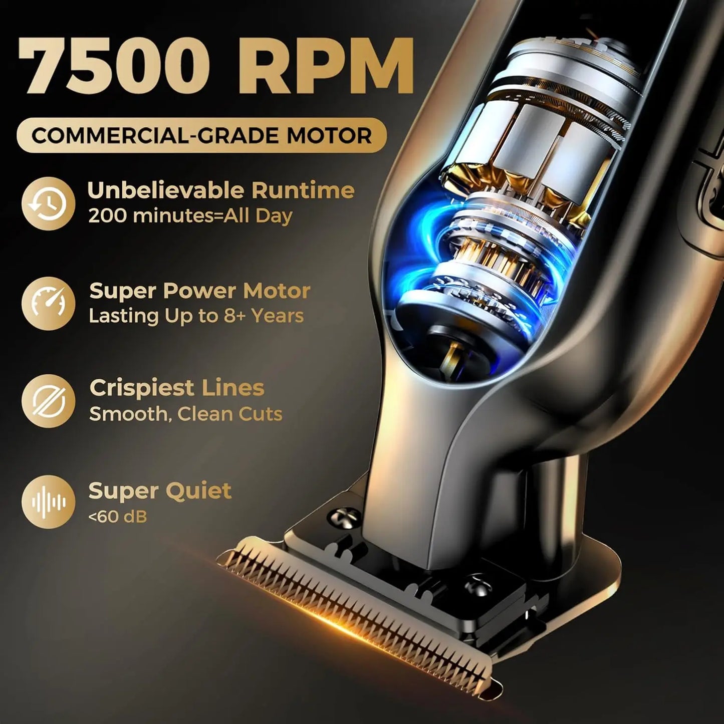 Professional Men's Hair Trimmer With Titanium Alloy Blades And Cordless