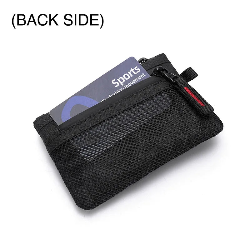 Zipper RFID Wallet Mini Coin Purse Nylon Card Holder