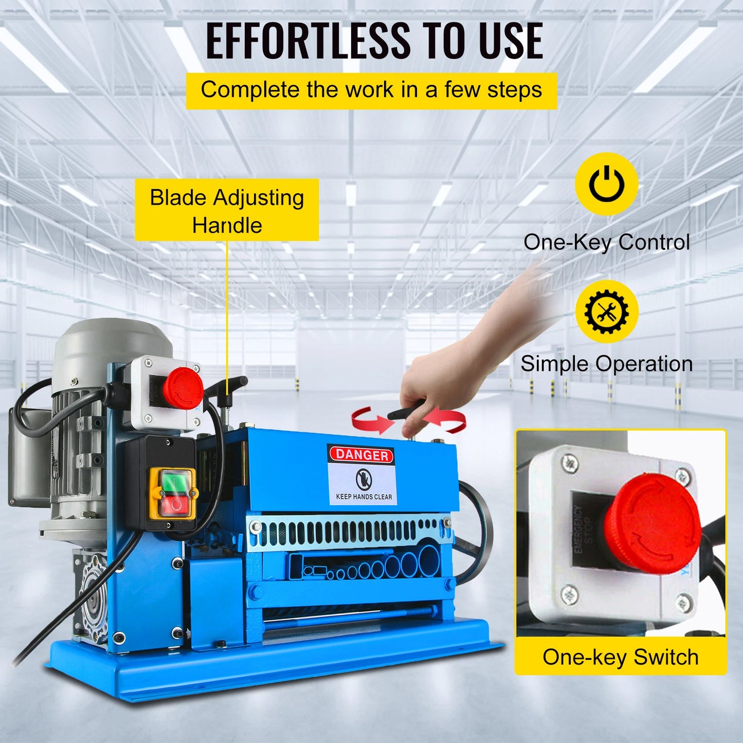 SucceBuy 370W Electric Wire Stripping Machine 11 Channels 10 Blades