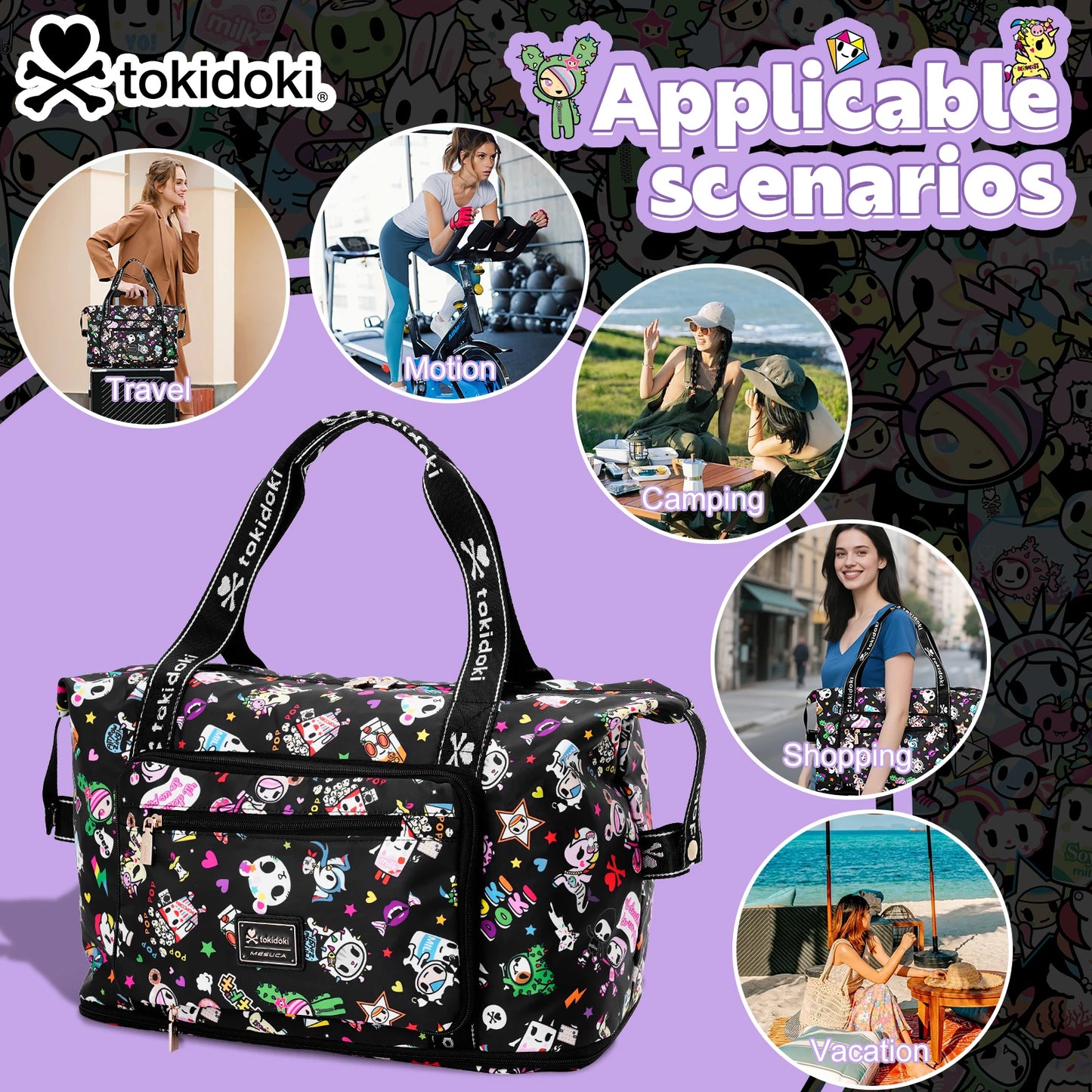 Tokidoki Unicorno Travel Duffle Bag for Short Trips
