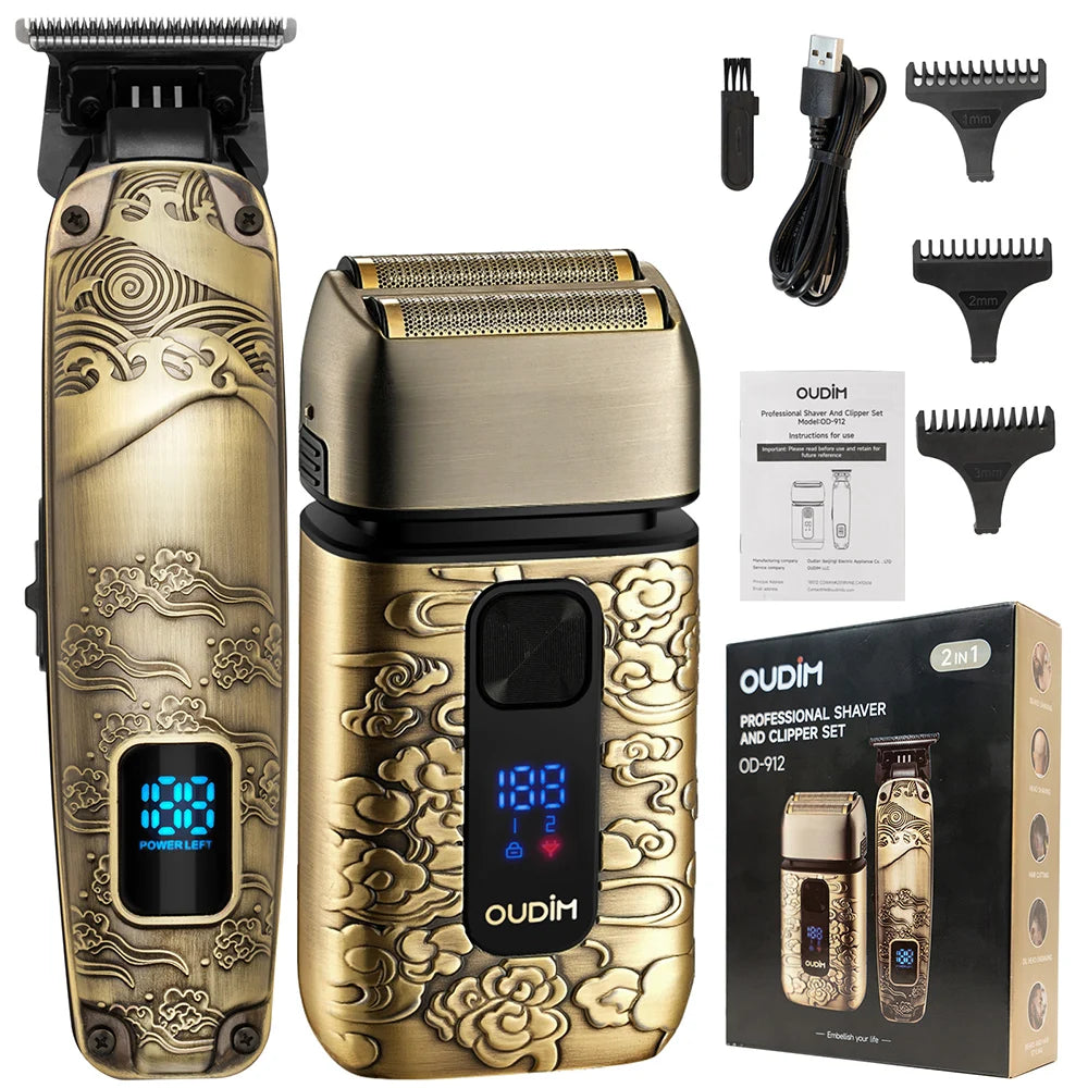 Ouidm Foil Shaver For Men Wet Dry Shave Beard Trimmer Grooming Kit