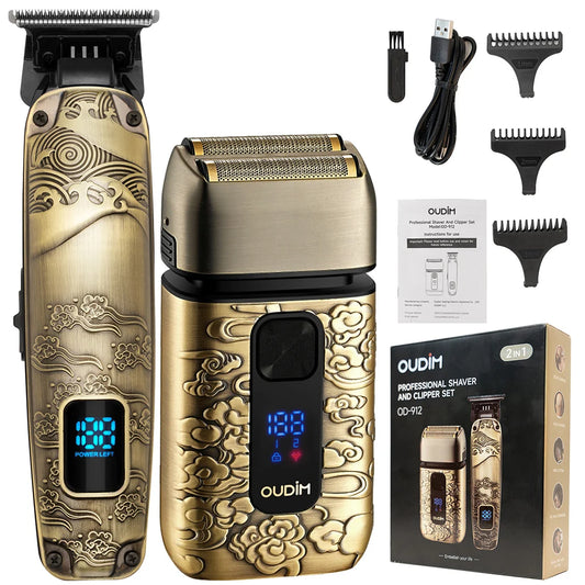 Ouidm Foil Shaver For Men Wet Dry Shave Beard Trimmer Grooming Kit