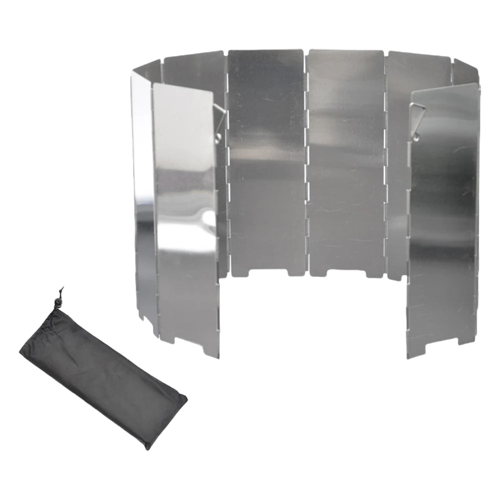 Aluminum Gas Stove Foldable Wind Shield For Outdoor Camping Ultralight