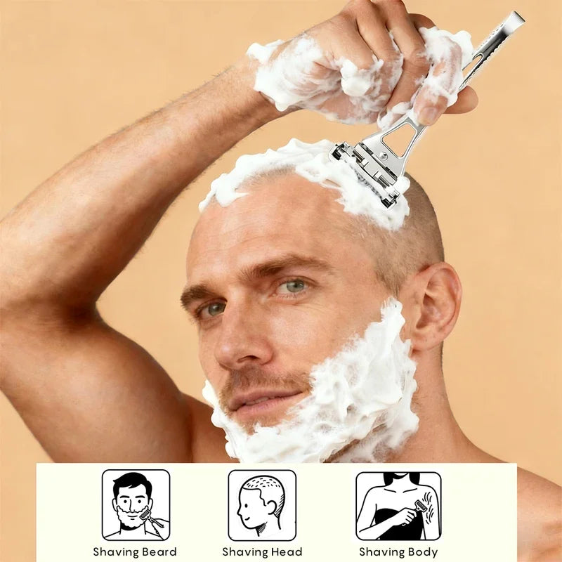 Shavcooo GP600 Glide 6.0 Pro Safety Razor Kit for Men