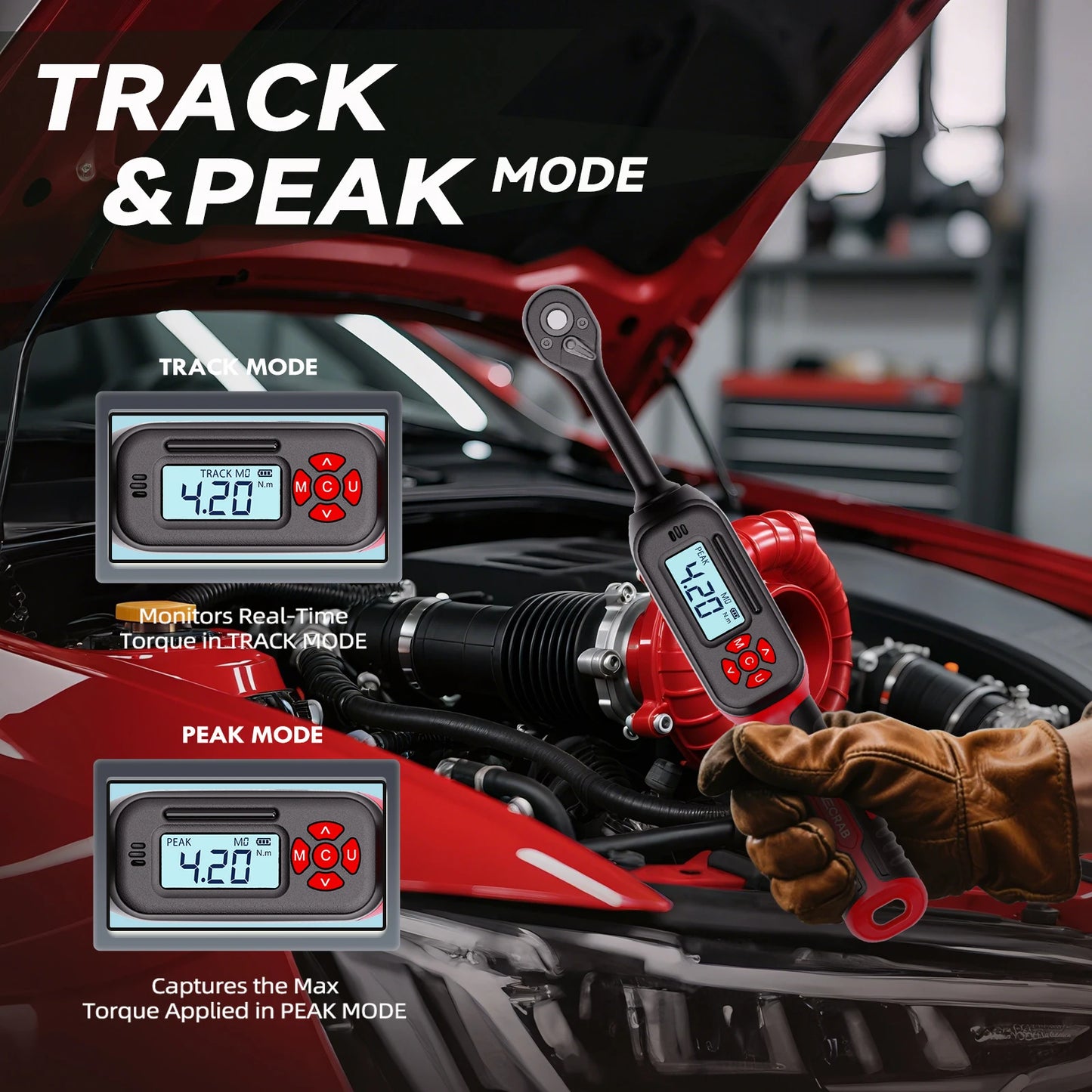 MoveCrab Digital Torque Wrench Set With Magnetic Extension Bar