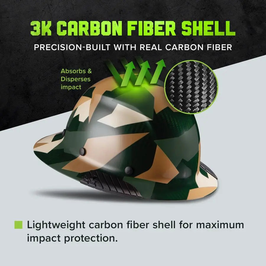 XMSJ DAX Jungle Carbon Fiber Full Brim Hard Hat Safety