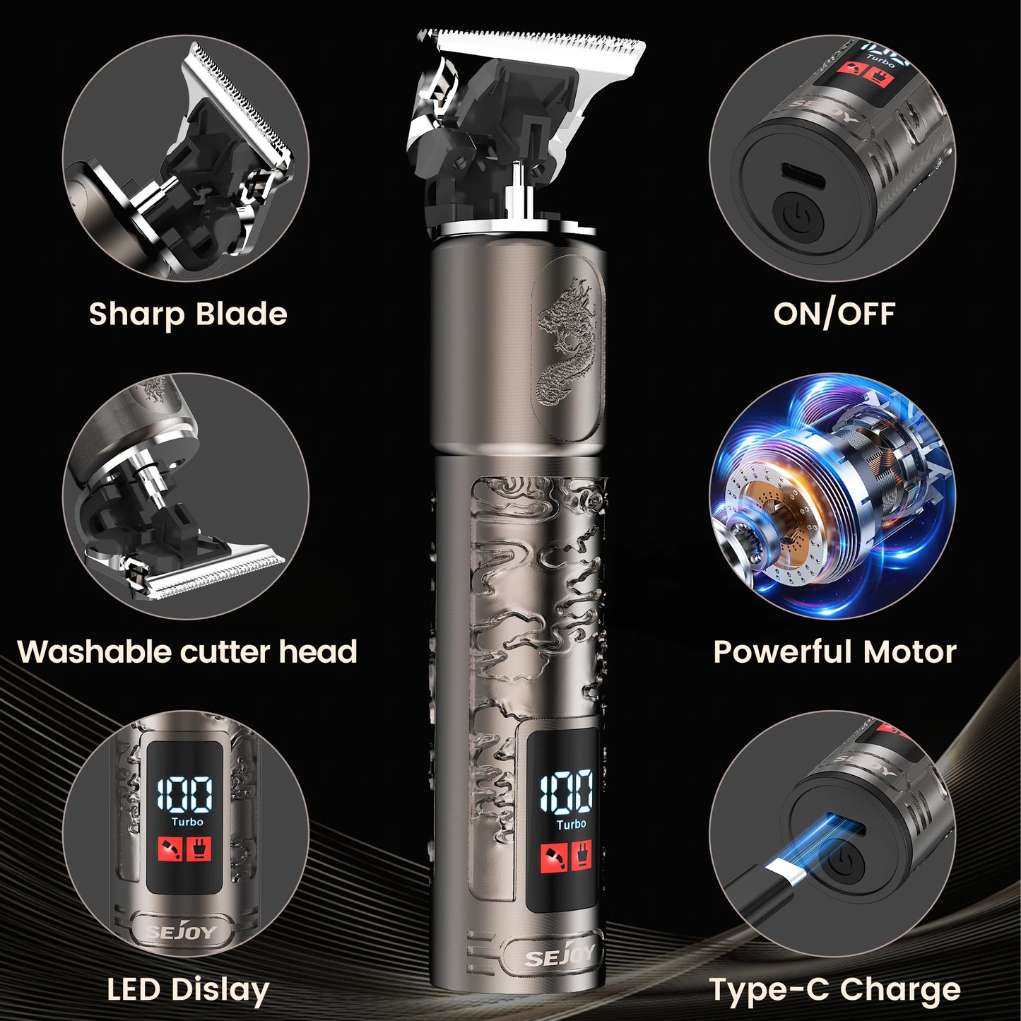 SEJOY Rechargeable Electric Shaver For Men With 3D Floating Head