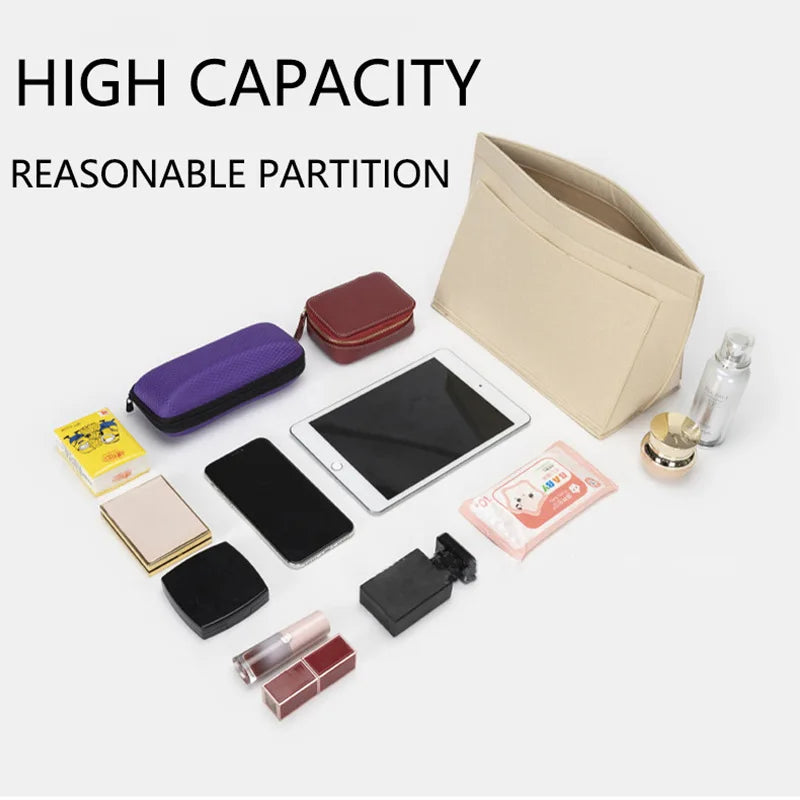 QueenShowcn Felt Insert Bag For Longchamp Handbag Organizer
