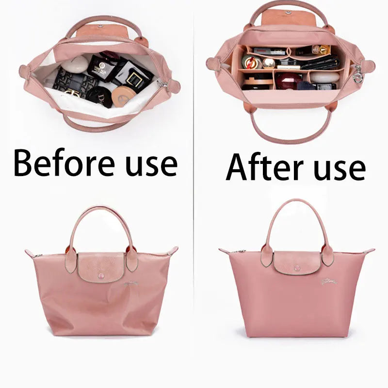 QueenShowcn Felt Insert Bag For Longchamp Handbag Organizer