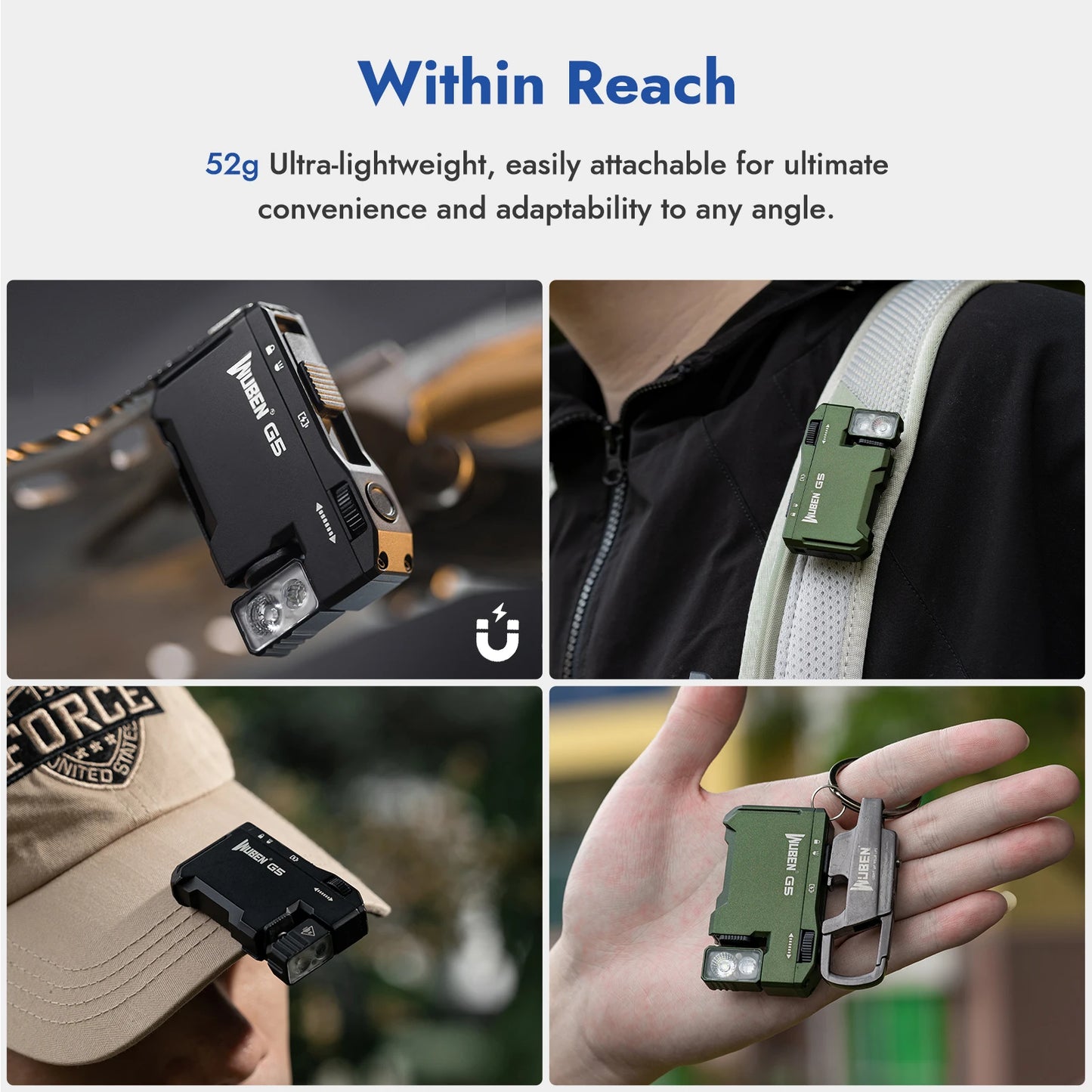 WUBEN X4 G5 EDC Flashlight Bundle With Magnetic Tail RGB Rechargeable