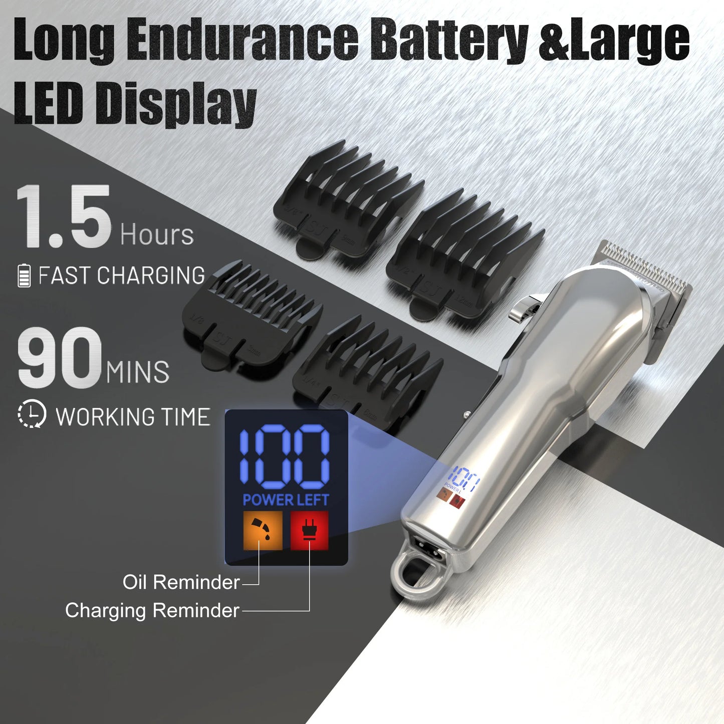 Sejoy Cordless Hair Trimmer Pro For Men Barber Clipper