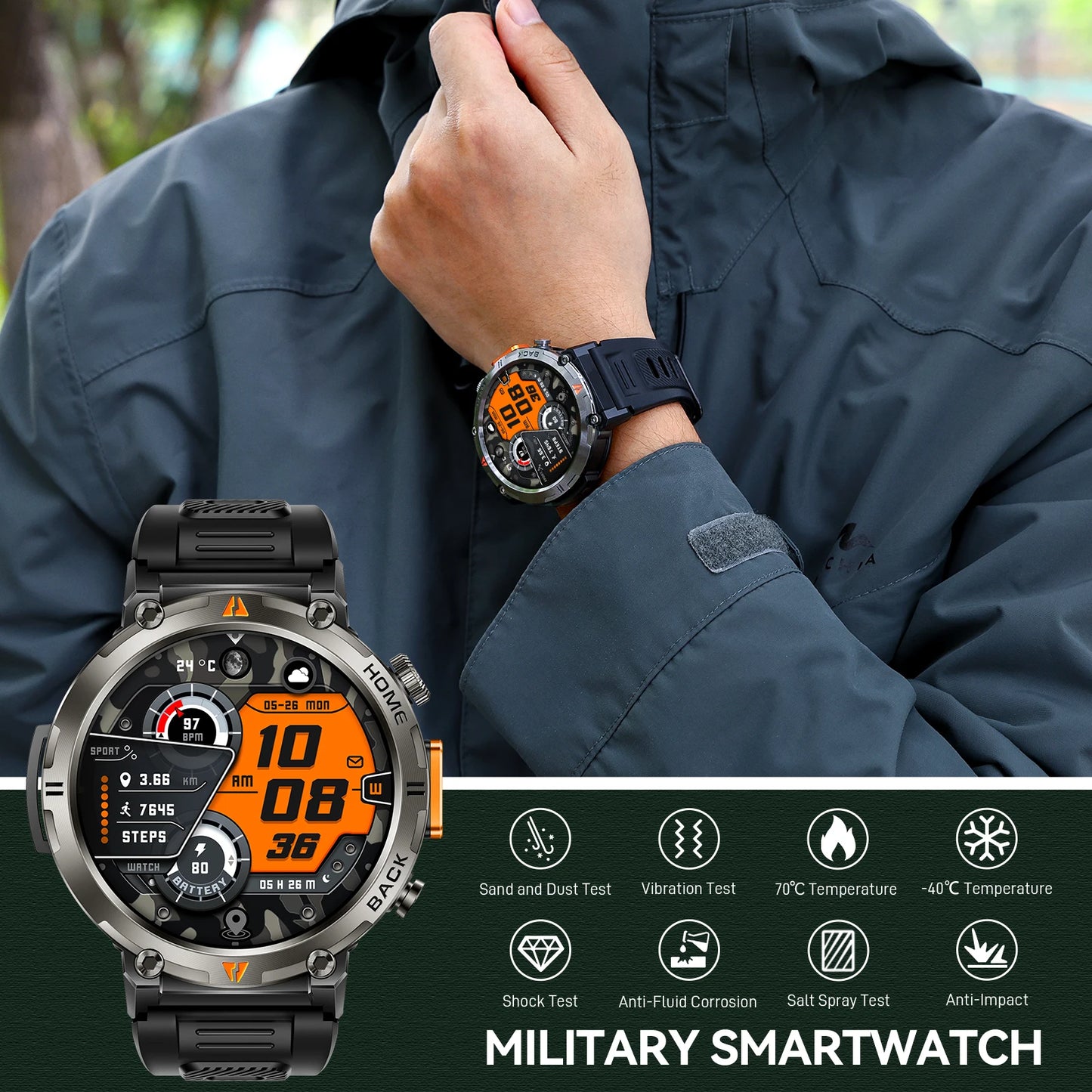 EIGIIS KE3 Smartwatch Bluetooth Call Full Touch Health Monitor