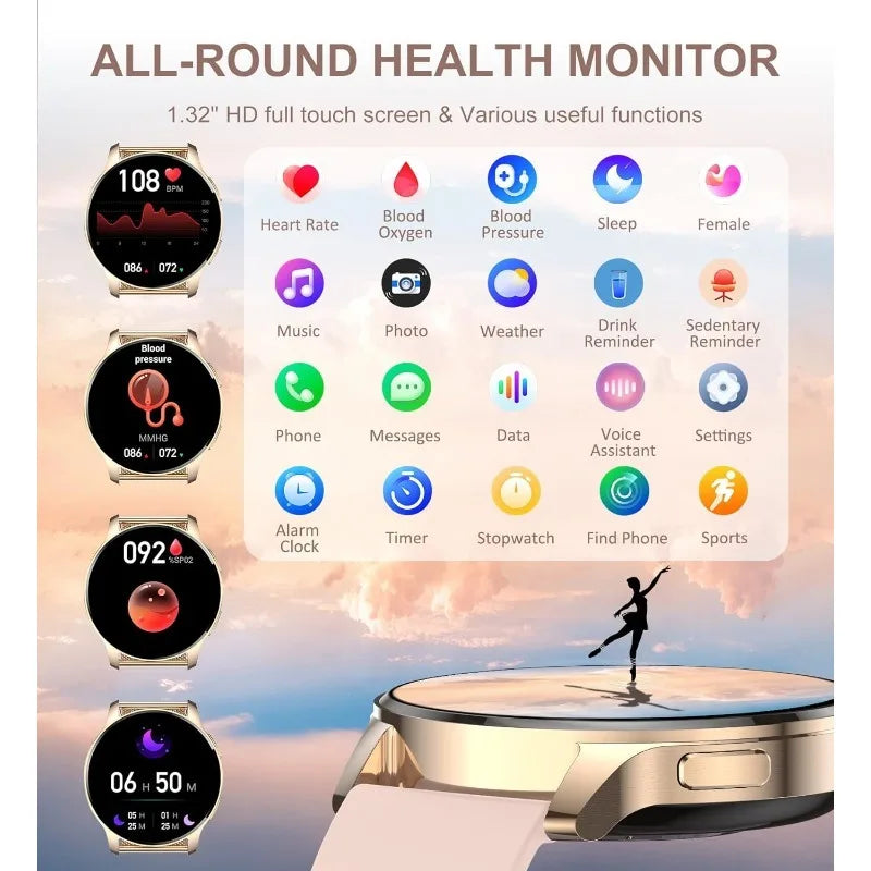 INNOFOVO Smartwatch For Women Answer Calls Fitness Tracker Waterproof