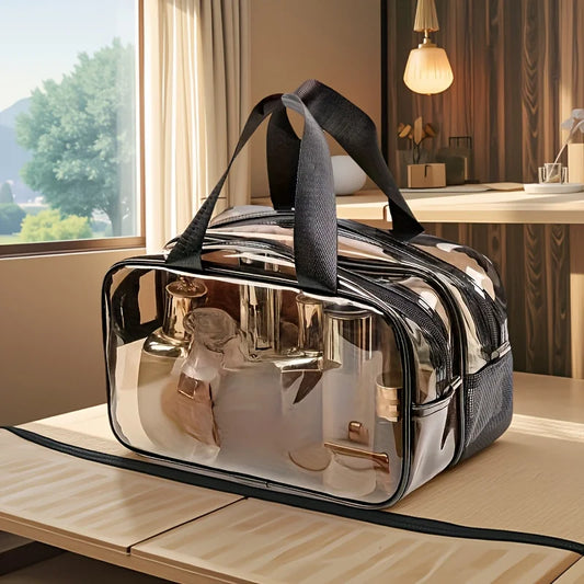 Waterproof Travel Makeup Pouch With Double Zipper TSA Organizer
