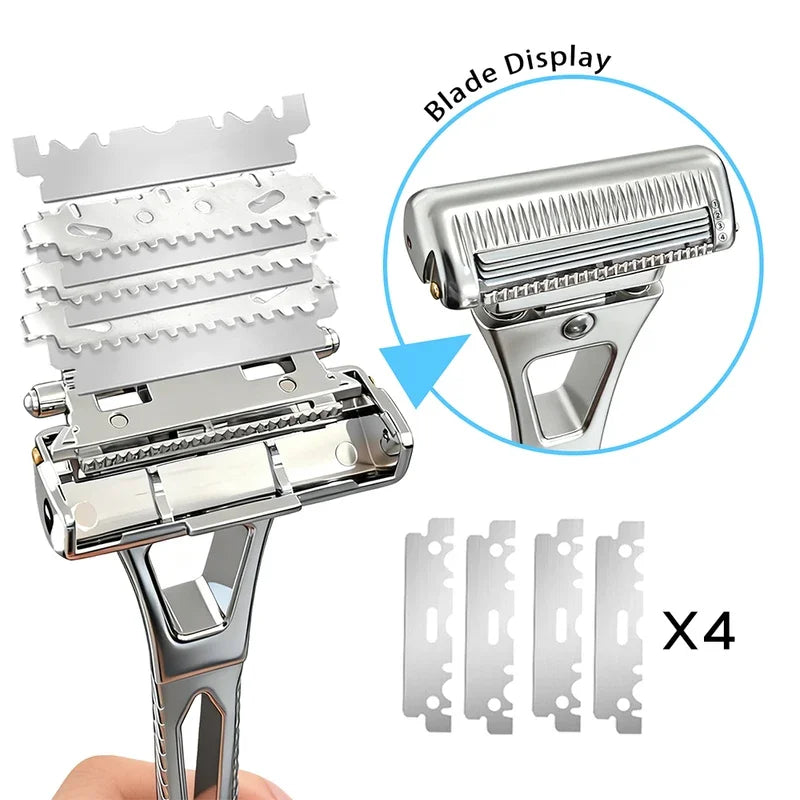 Shavcooo GP600 Glide 6.0 Pro Safety Razor Kit for Men