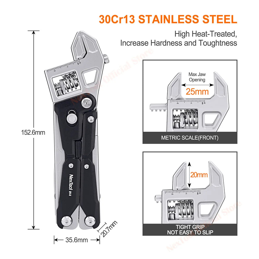 NexTool Multitool W4 11 In 1 Pliers Wrench Folding Knife Screwdriver Saw