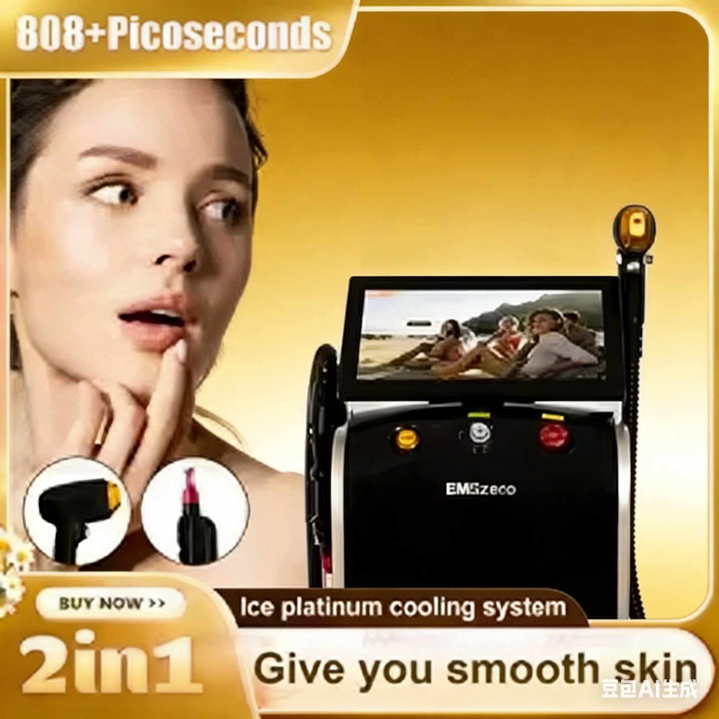 MYOSLIME 2in1 Soprano Titanium Diode Laser Hair Removal