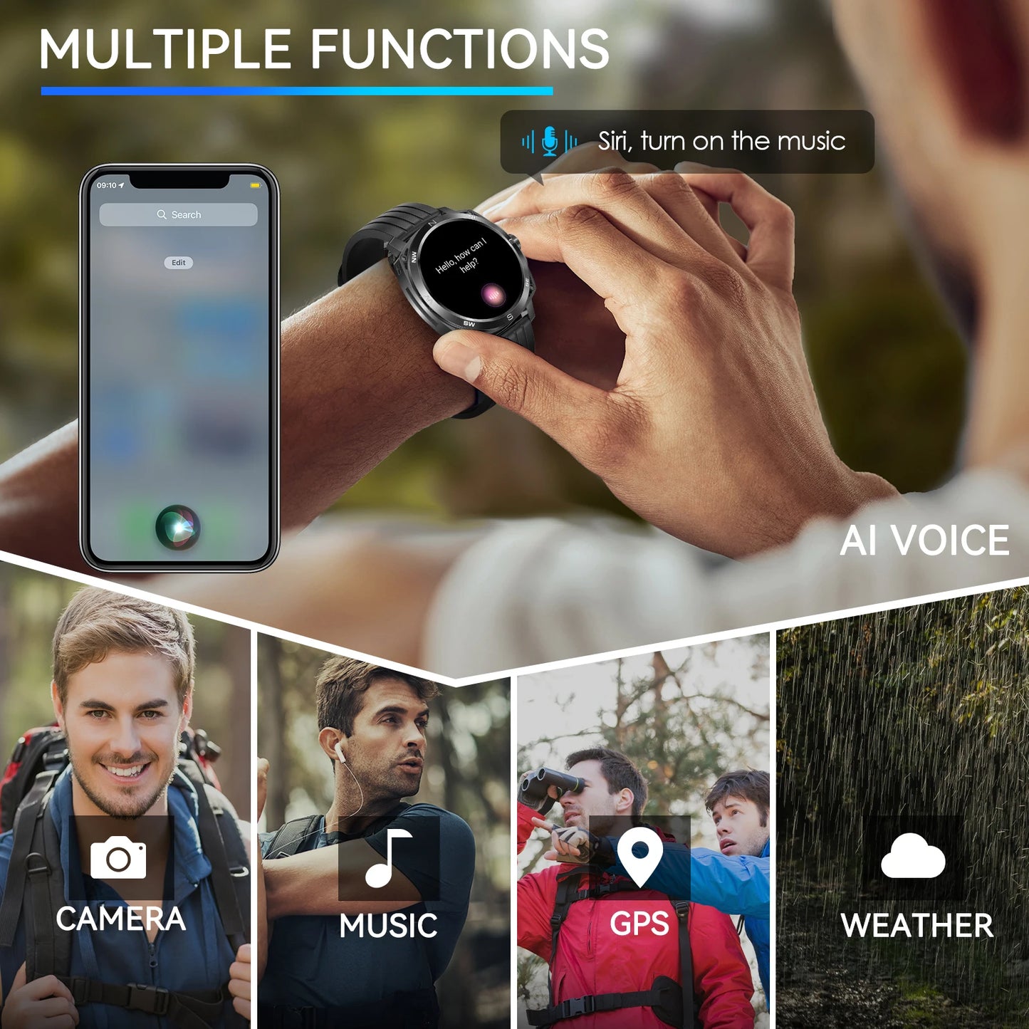 LaNikar Smart Watch AMOLED Display With Bluetooth Headset