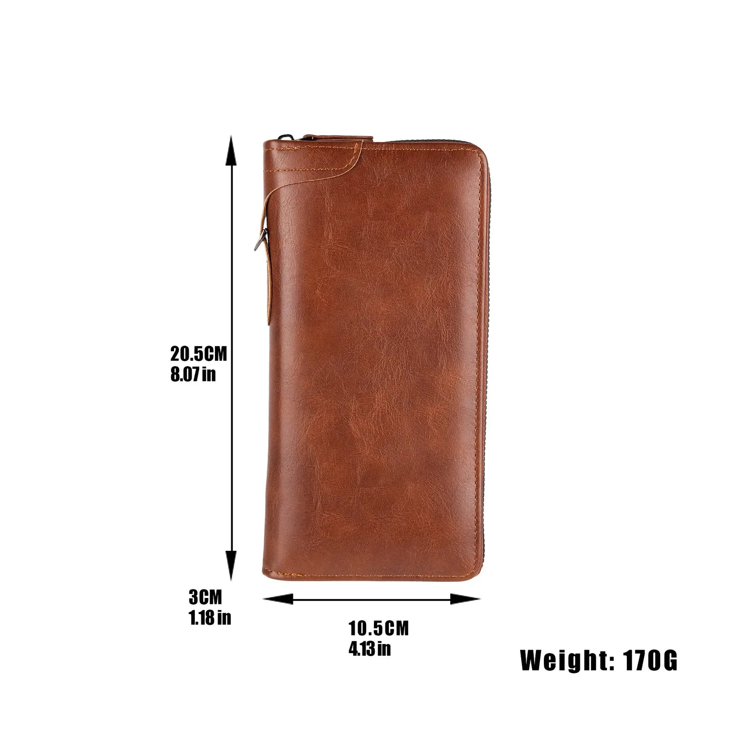 Men's Long Zipper Wallet High Quality Pu Leather Wallet For Men RFID Blocking Business Clutch Bag Credit Card Holder Purse Man