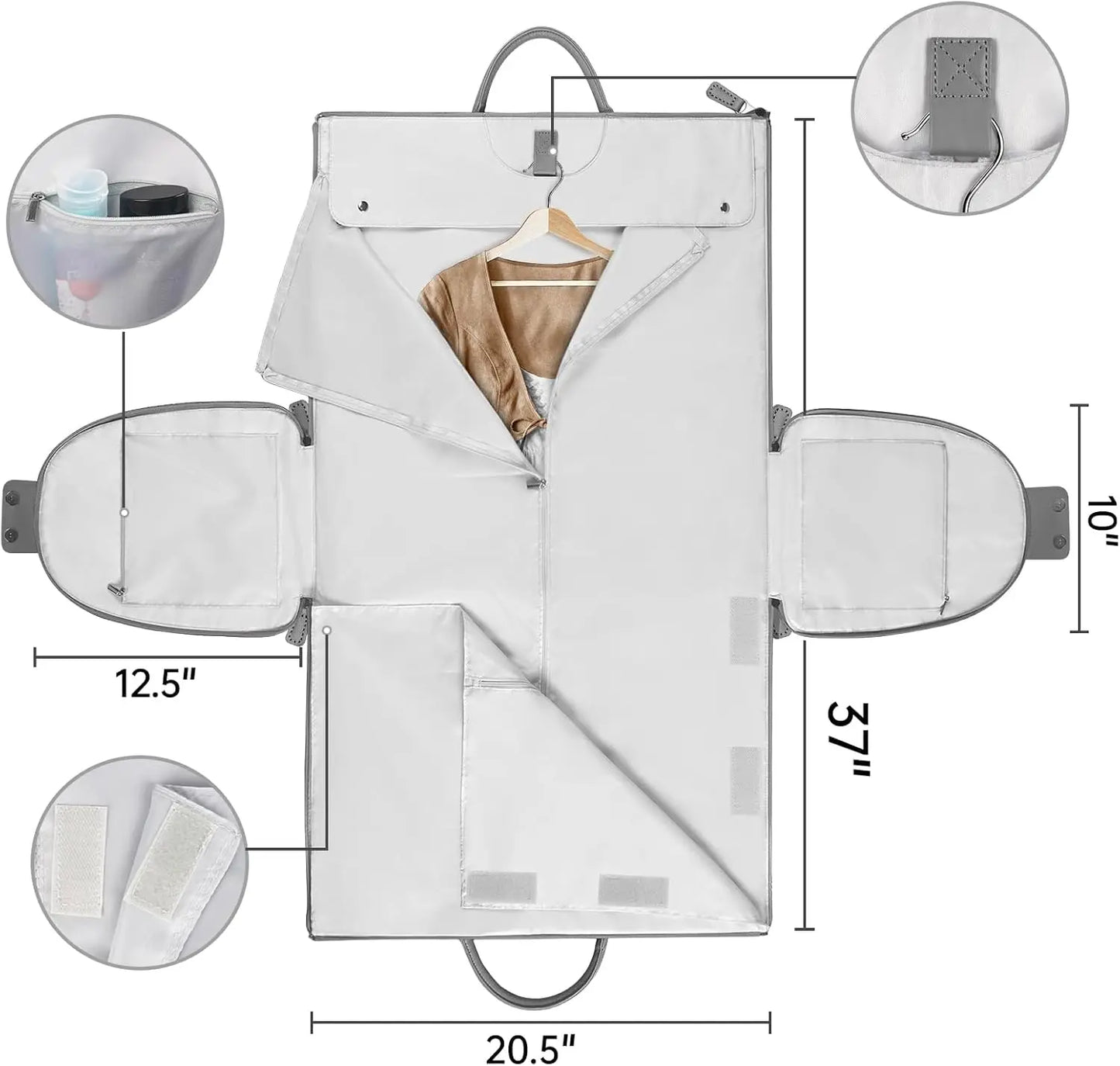 Convertible Travel Garment Duffle Bag With Shoe Pouch For Women