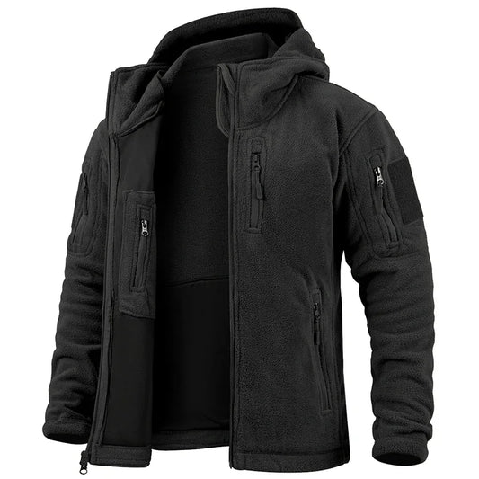 Mens Tactical Fleece Jacket Full Zip With Multiple Pockets