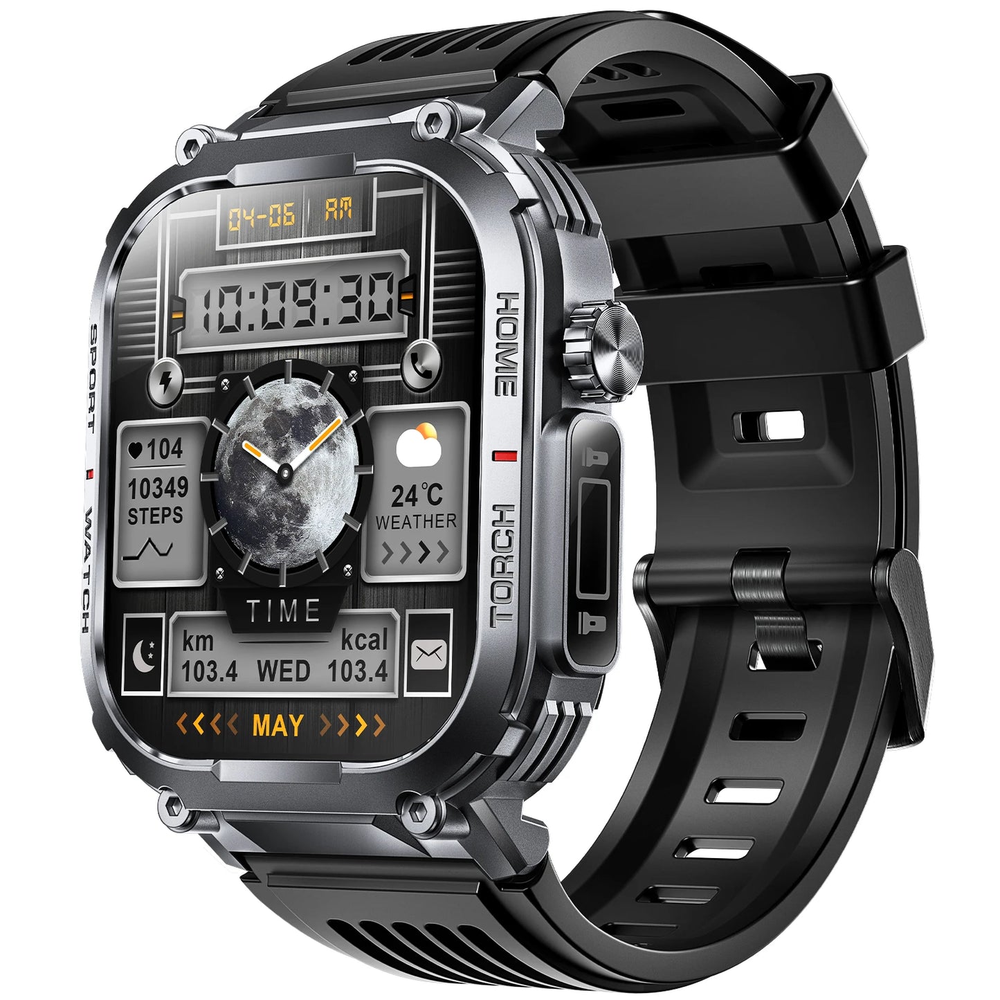 EIGIIS Mens Smartwatch 3ATM Waterproof Heart Rate Fitness Tracker