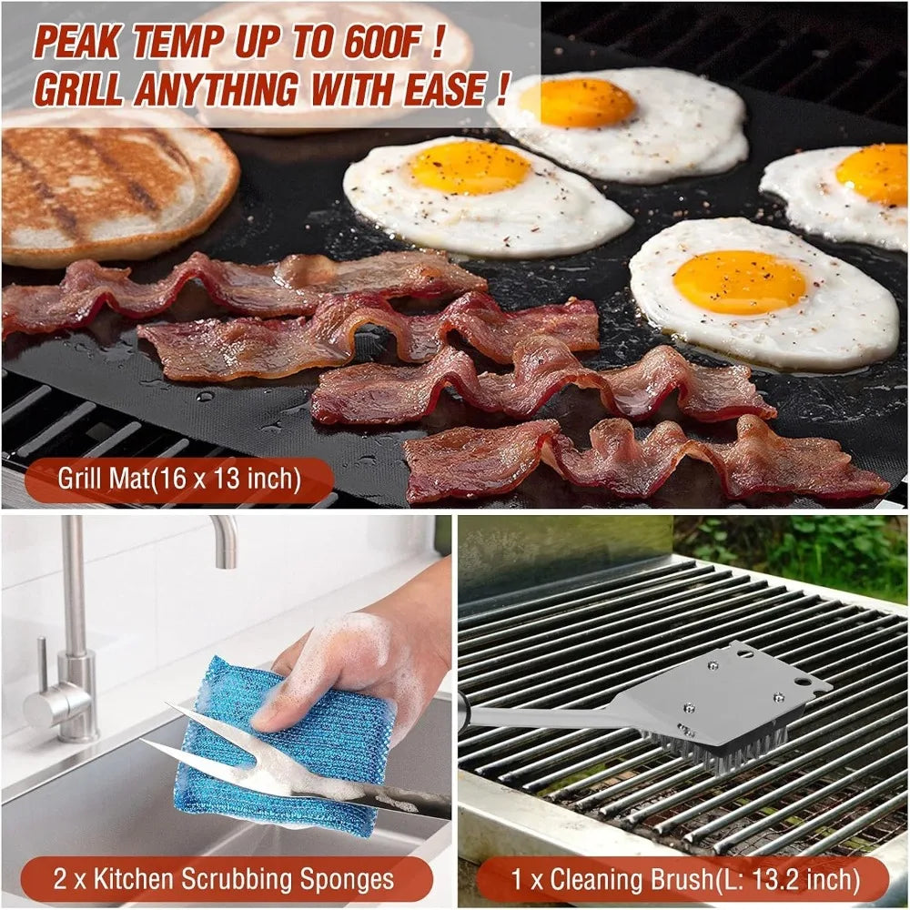 122 Piece BBQ Grill Set for Outdoor Cooking and Grilling